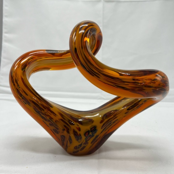 Unique Murano style art glass, abstract, free sculpture, amber leopard print - Picture 6 of 6